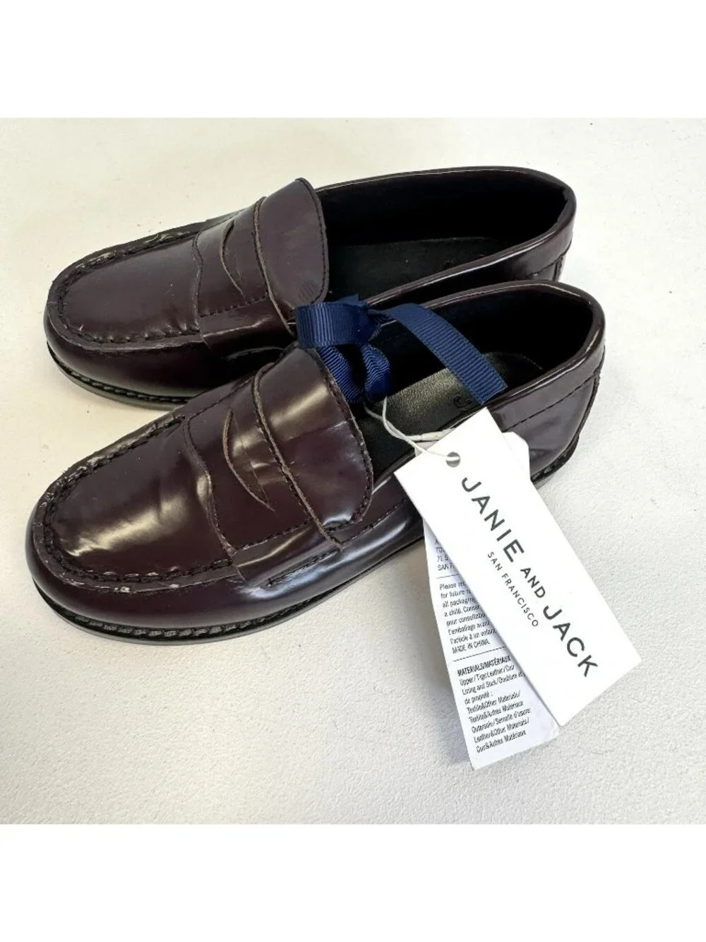 Janie and Jack Leather Penny Loafer Shoes Boys Toddler US Size 8 Brown NWT NEW